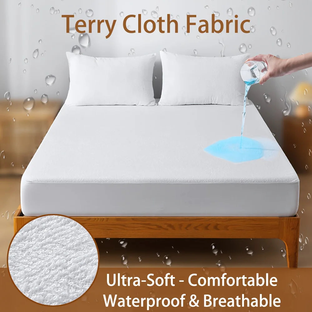 housses matelas blanc terry cloth imperméable anti acariens breathable moderne 100x200cm 140x200cm
