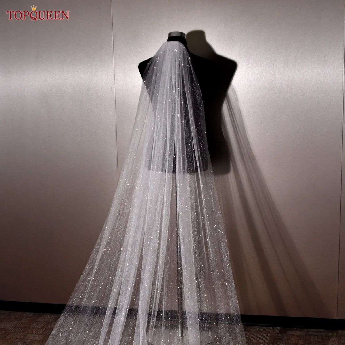 voile mariée beige clair pailleté cathédrale classique cérémonie mariage adulte femme