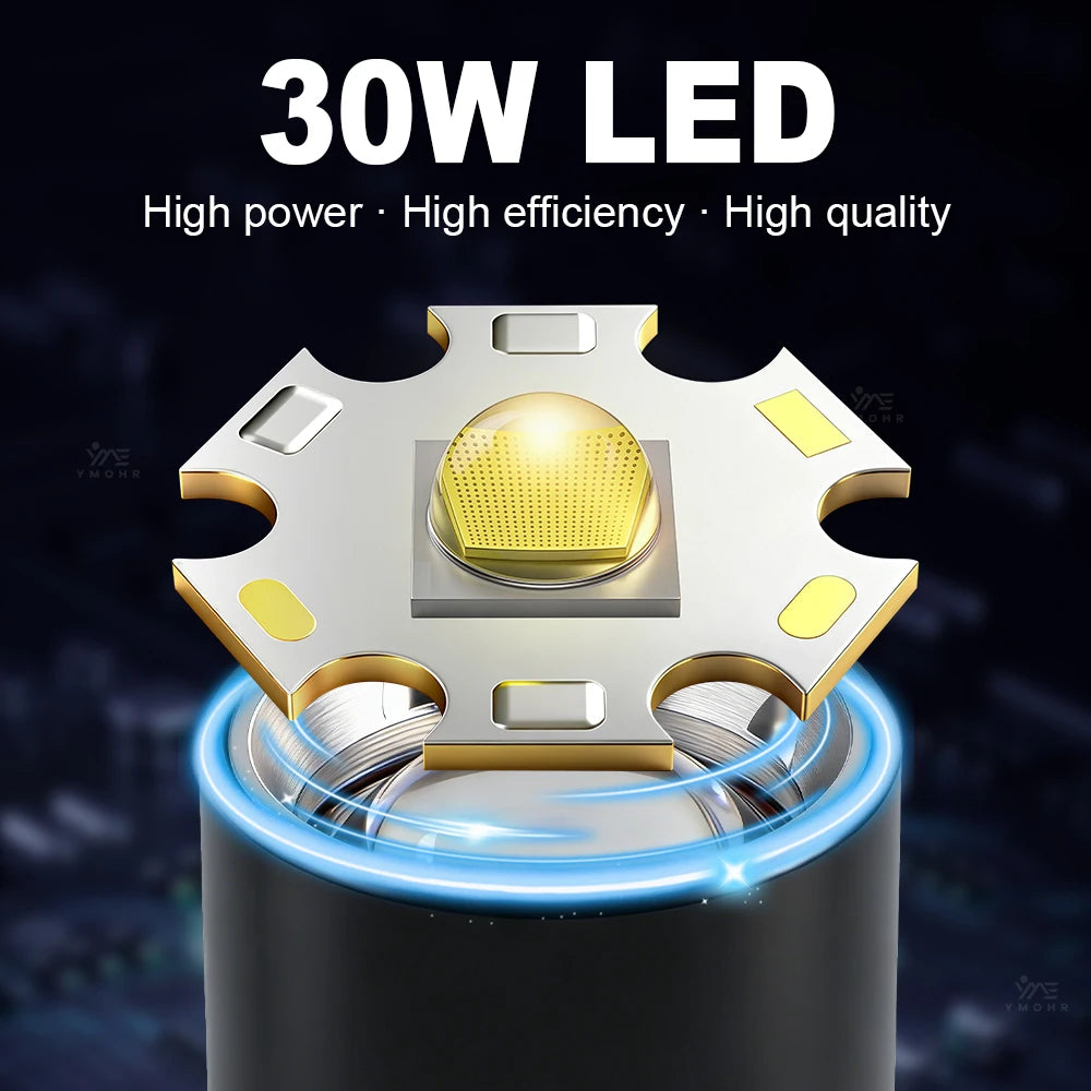 lampe torche rechargeable puissante led étanche plongée survie pêche défense travail moderne