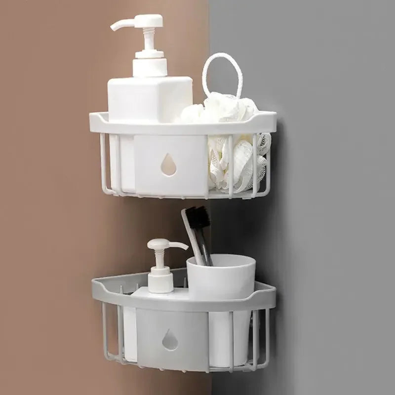 étagère rangement moderne rose pâle support mural adhésif simple structure mailles