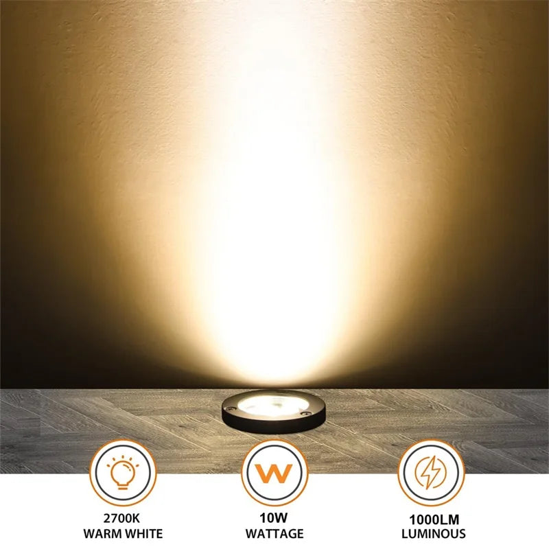 éclairage extérieur led spot noir ip55 moderne perforé 10w 85265v fixations incluses