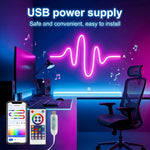 ruban led néon multicolore 2m 3m 5m 10m étanche flexible télécommande usb moderne clips