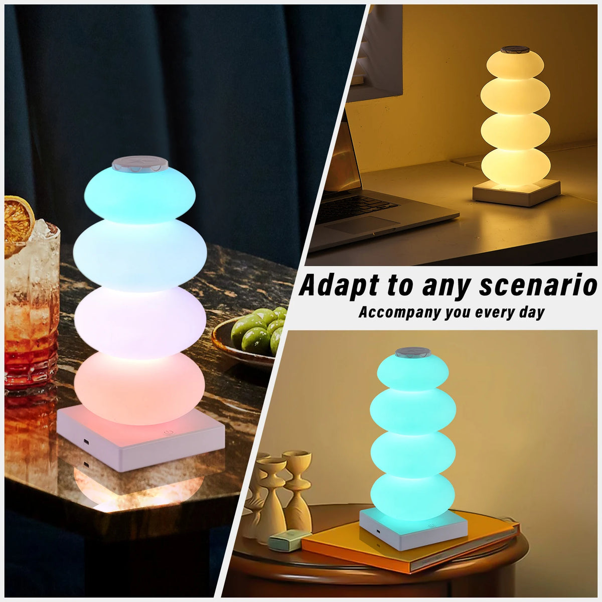 lampe table moderne bleu rose blanc toucher rgb changement couleur chambre coucher