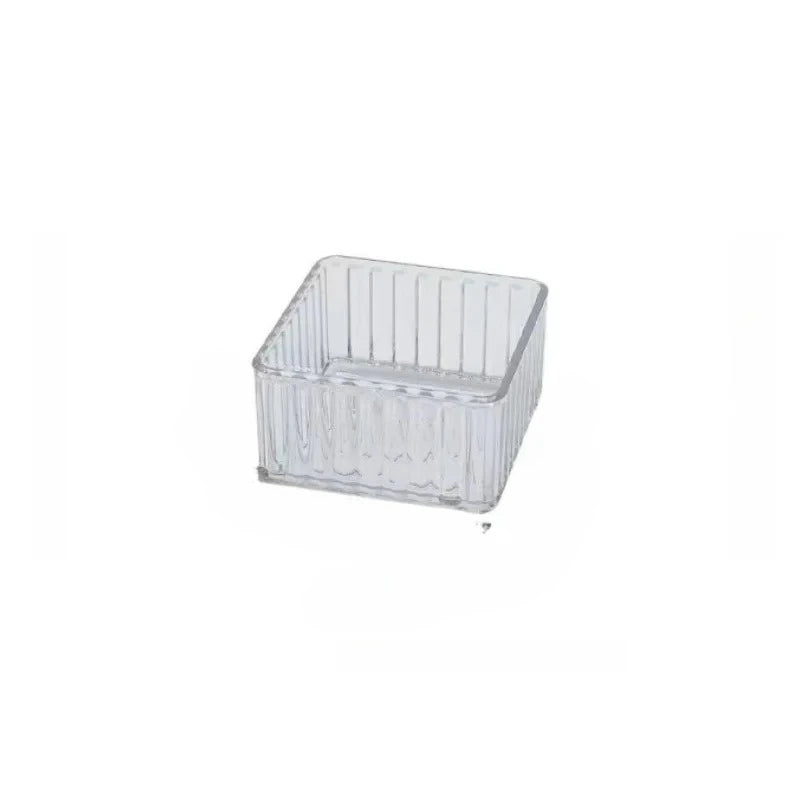 organiseurs tiroirs rangement transparent rayures verticales modernes boites extensibles maquillage accessoires cosmétiques
