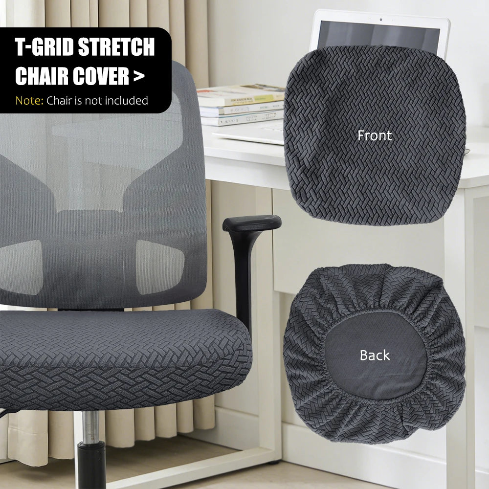 housse chaise noire tissu géométrique moderne polyester accueil 46 53cm