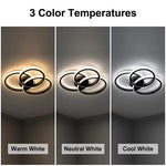 luminaire led moderne minimaliste anneau concentrique blanc noir télécommande interrupteur
