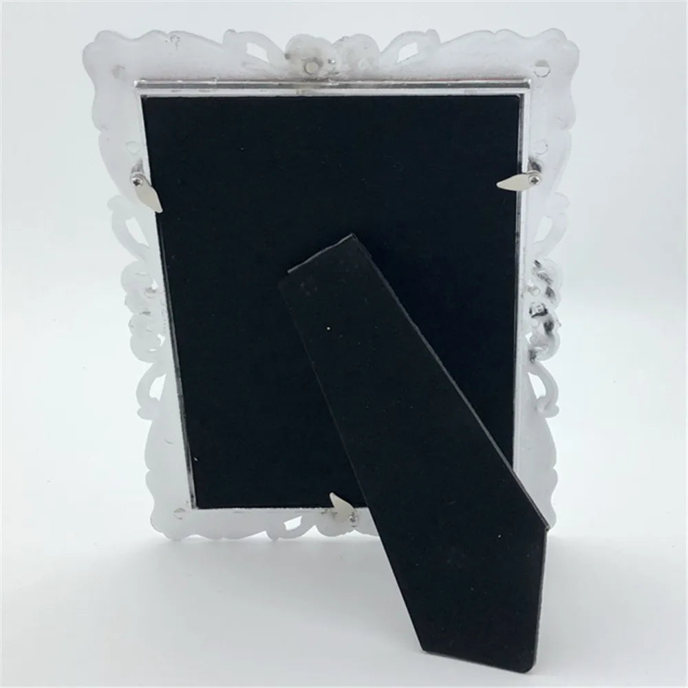 cadre photo argenté ornements floraux strass classique baroque 5x7 8x10 inches