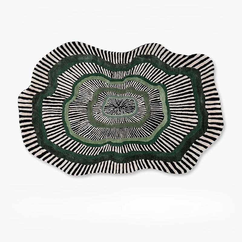 tapis moderne géométrique rayures cercles motifs floraux noir blanc bleu vert polyester salon chambreextérieur