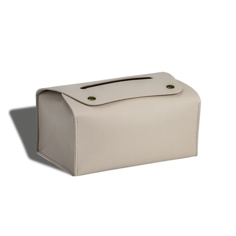 boîte mouchoirs cuir simili moderne beige rose pâle noir marron
