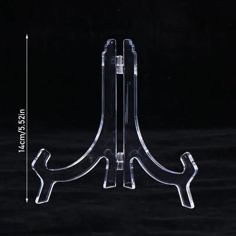 présentoir pliable transparent support assiettes clips moderne rangement domestique transparent sans motif plastique