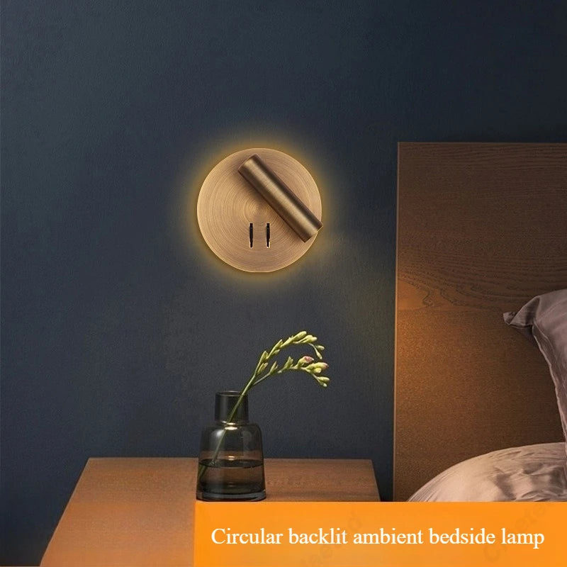 lampe chevet or moderne éclairage chambre coucher led angle réglable fixée mur minimaliste
