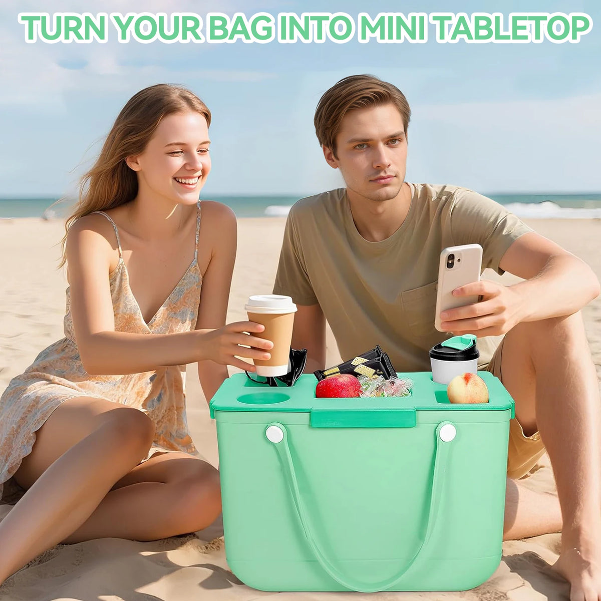 support sac main vert pastel respectueux environnement utilisation multiple moderne deux tasses stanley