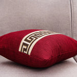 coussin oblong moderne motif géométrique doré rouge marron blanc bleu 45x45cm amovible lavable adultes