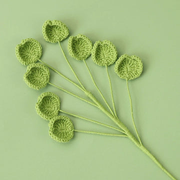bouquet artificiel crocheté vert rose jaune créatif intérieur décoration maison anniversaire mariage