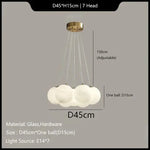 Suspension lumineuse moderne cristal blanc légèrement translucide chaînes métalliques