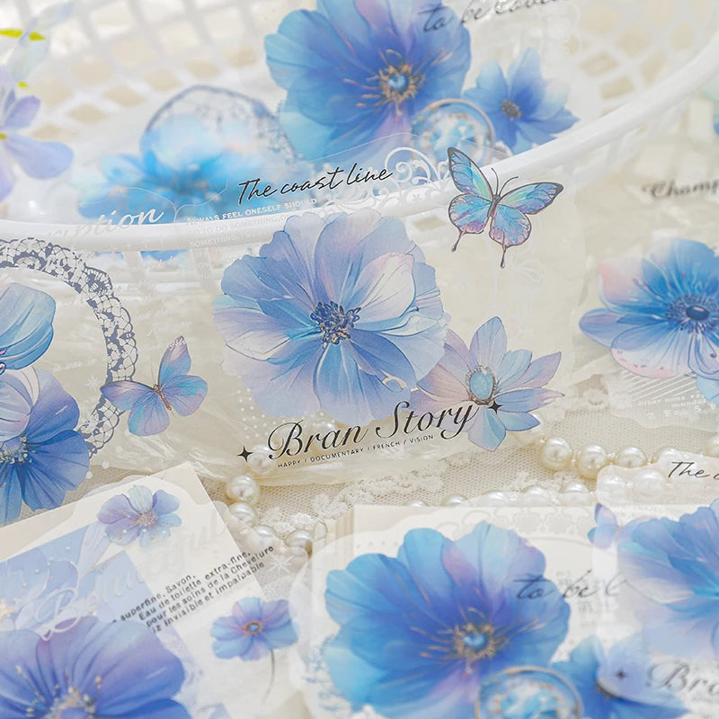 autocollants fleurs papillons texte adhésifs scrapbooking diy fournitures romantique vintage 10 pièces