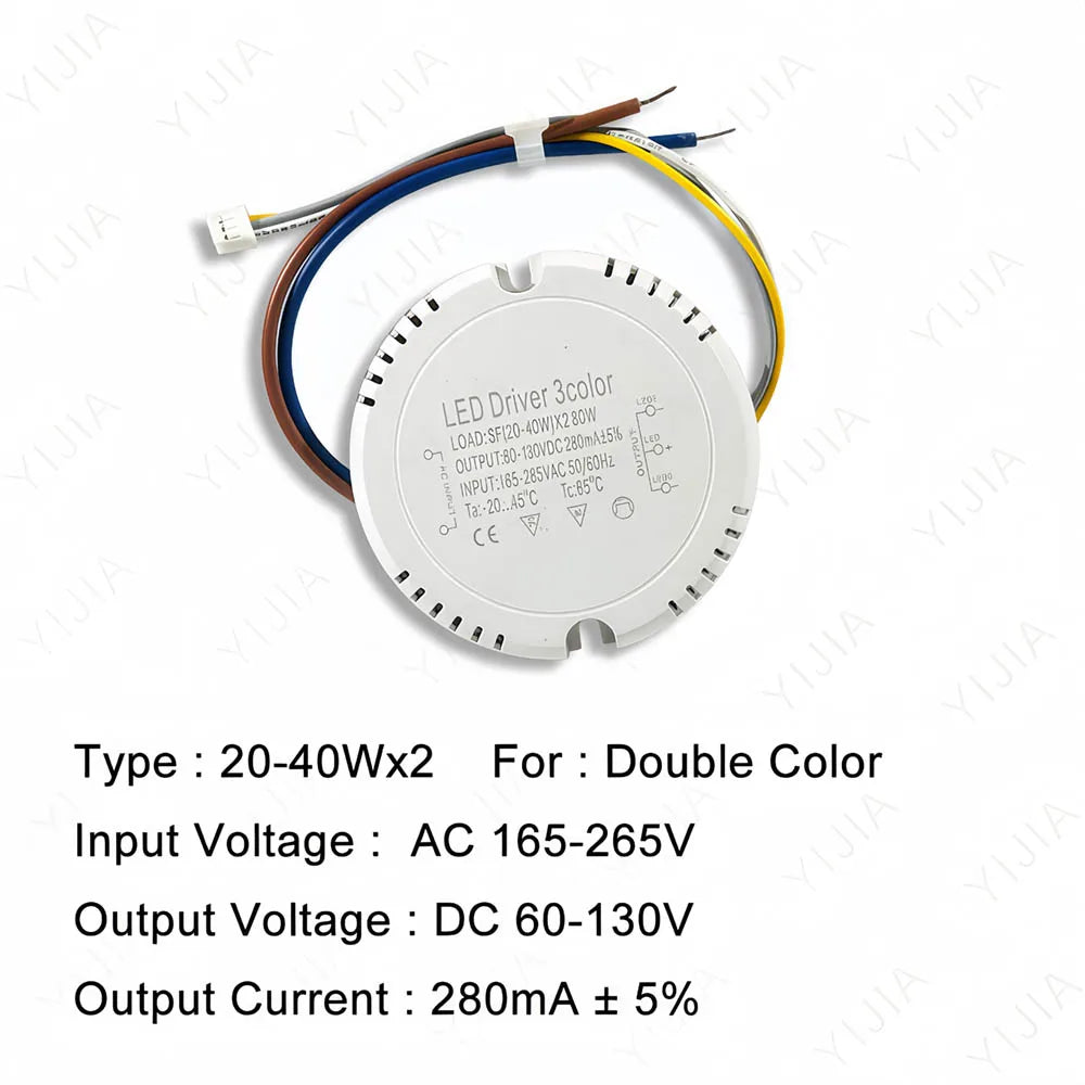 driver led blanc 24v 36v 60v 108v 280ma 300ma rond perforations moderne