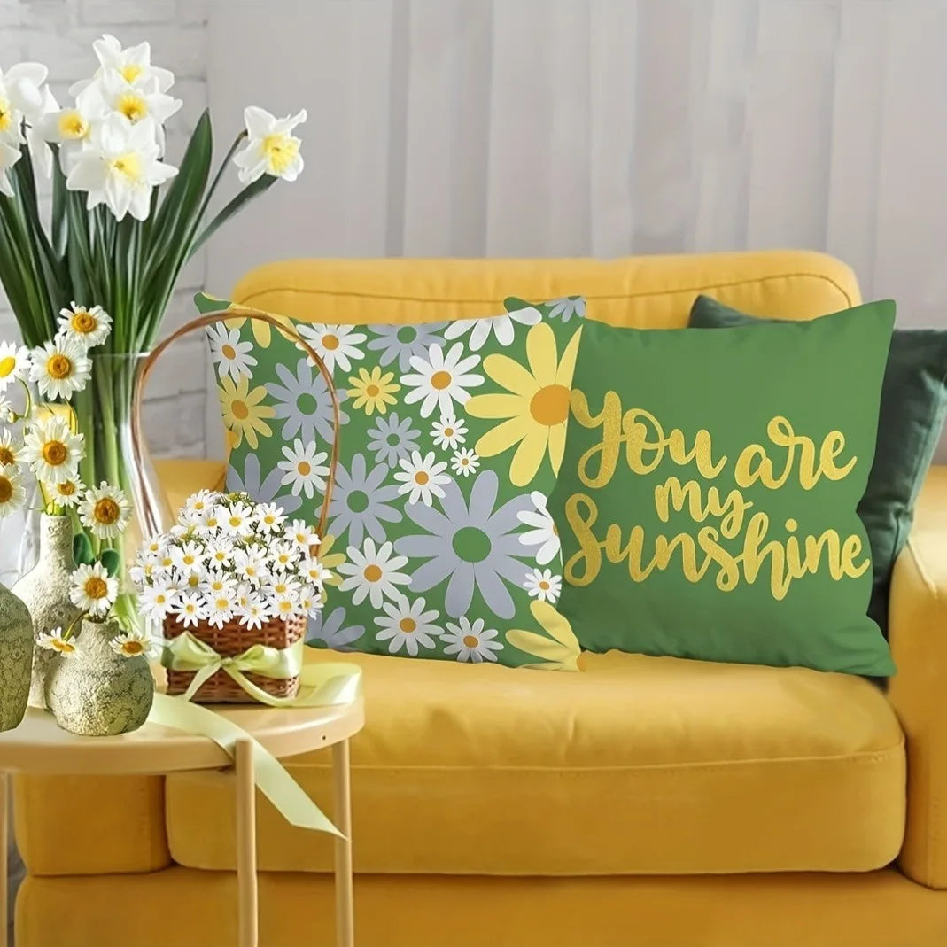 housse coussin polyester motif fleur blanche moderne 40x40cm 45x45cm 50x50cm 60x60cm