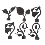 applique murale art nouveau feuilles stylisées texture métallique noir moderne fixations