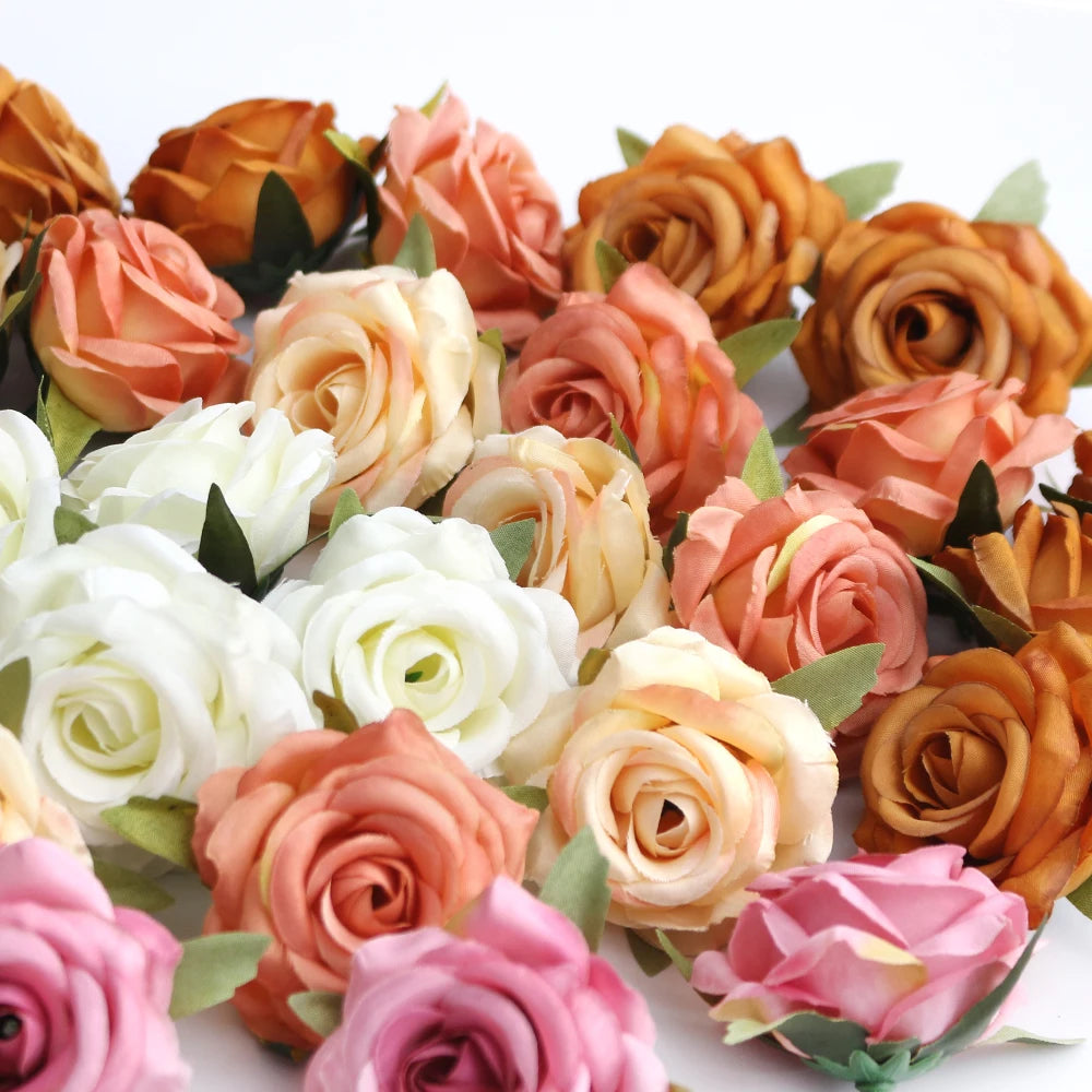 fleurs artificielles roses bouquet blanc rose violet 10 pièces décoration mariage