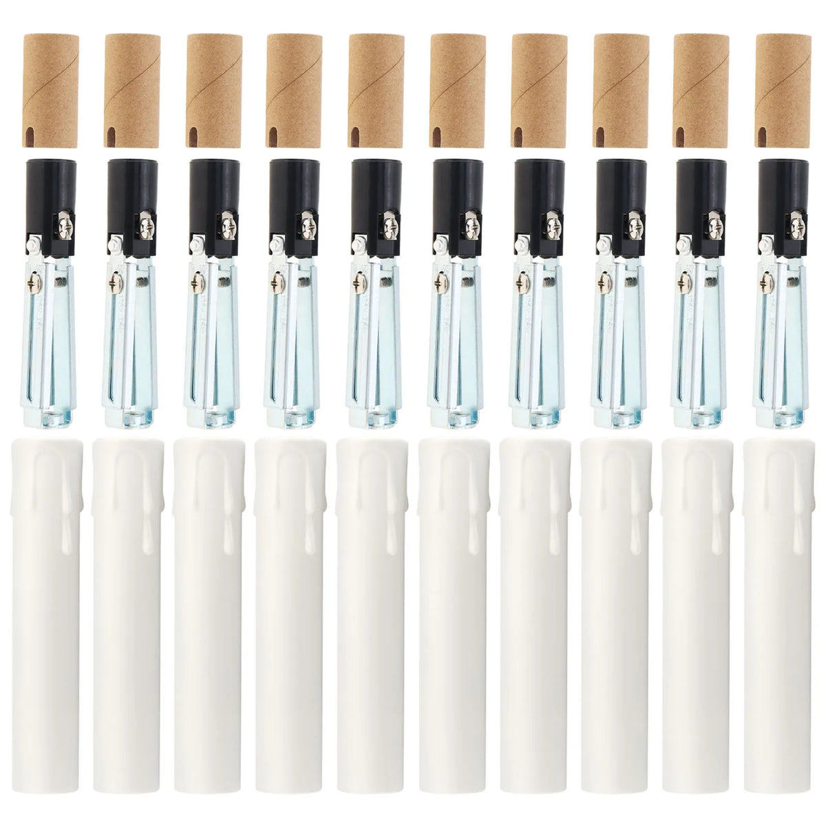 kits lampes led forme bougie bleu clair blanc noir imitations bougie
