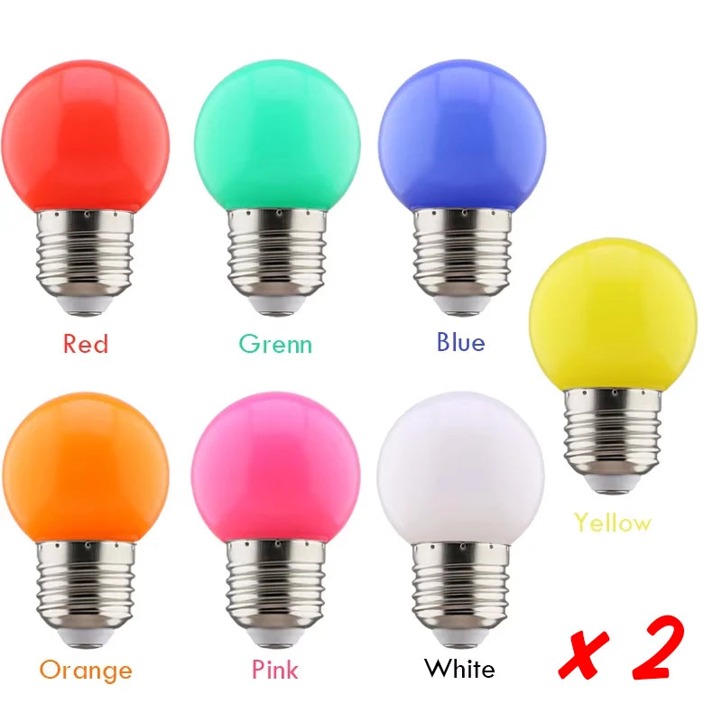 ampoules led couleur rouge vert bleu jaune orange rose blanches e27 360deg globes sphériques