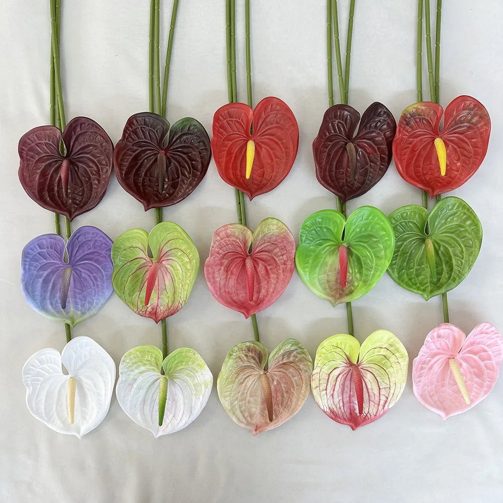 fleurs artificielles anthurium modernes multiple couleurs intérieur décoration mariage événements