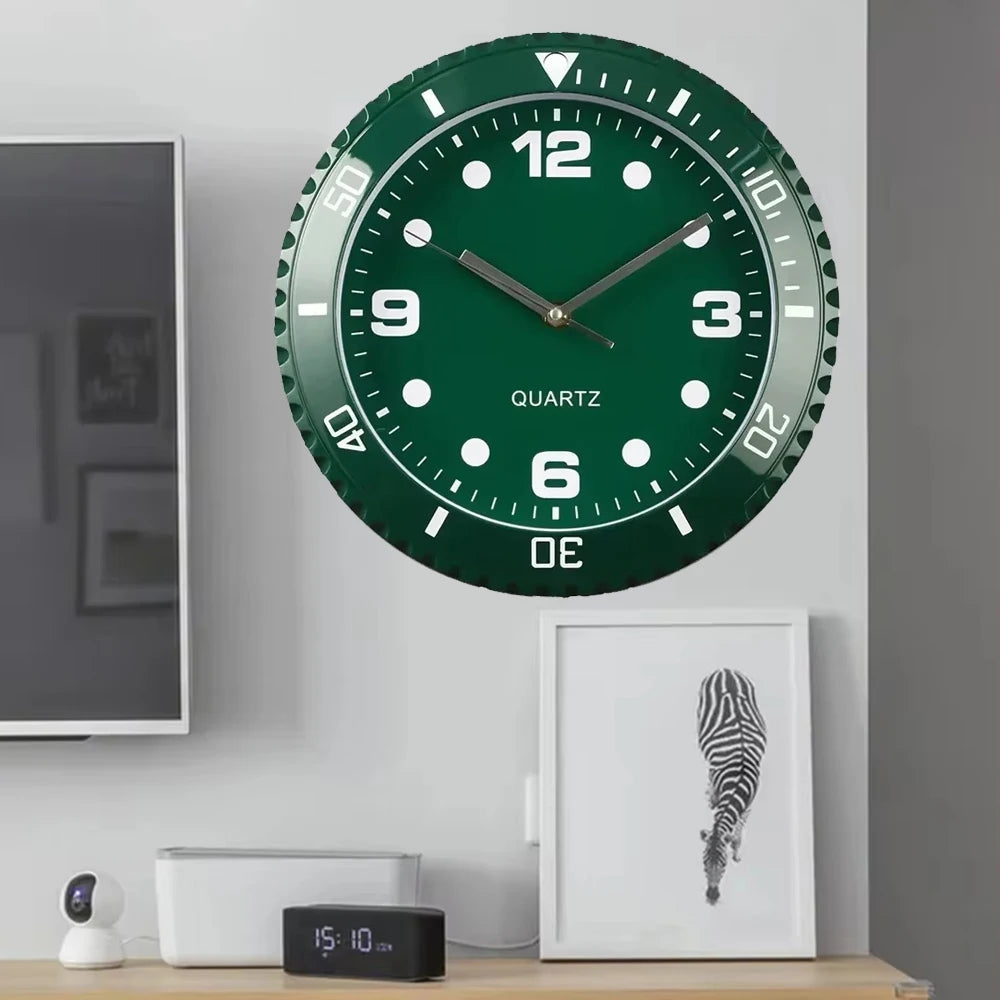 horloge murale moderne quartz aiguille vert noir bleu salon chambre