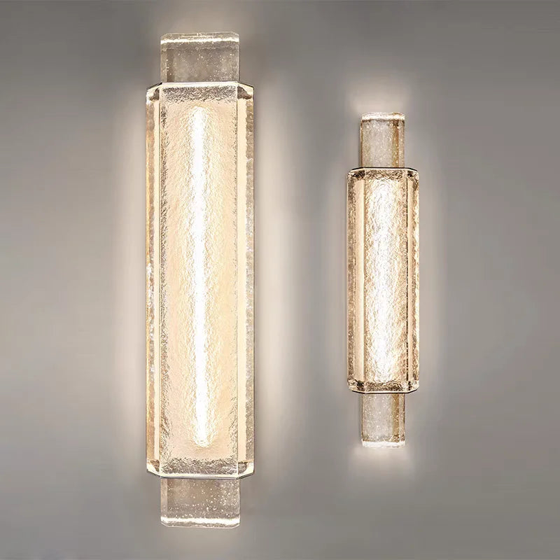 lampe murale moderne dorée transparente texture granulée couleurs réglable élégante chambre salon