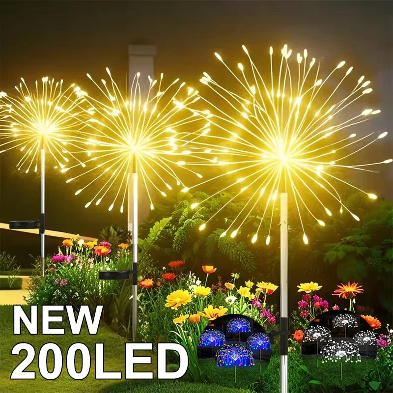 guirlande lumineuse solaire extérieur décoration jardin étoiles dorées fil cuivre piquet led résistant pluie