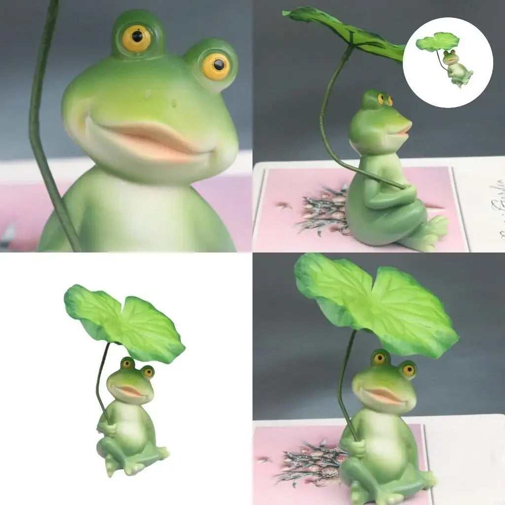 décoration grenouille nénuphar vert jaune rose cartoon extérieur jardin terrace balcon