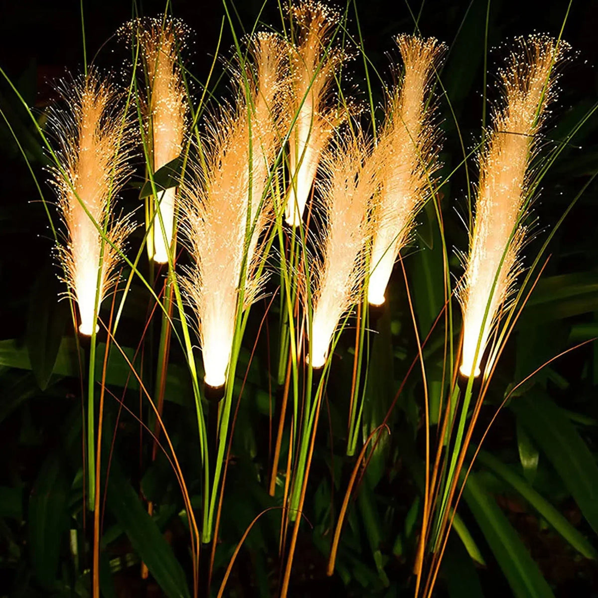 lumière solaire plante artificielle feuilles vertes blanches jaunes modernesextérieur décorative festive ip65 led