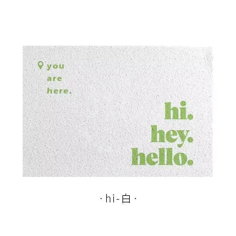 tapis d'entrée personnalisé moderne texte motif porte maison intérieur extérieur blanc