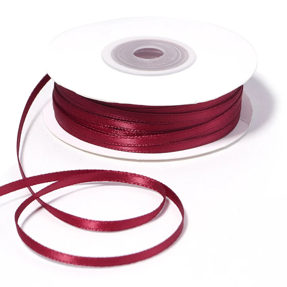 rubans satinés 3mm rouge blanc rose violet noir vert jaune bleu clair classiques opaques