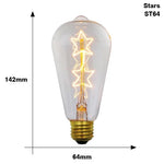 ampoules filament vintage transparentes dorées éclairage rétro tringles câbles noirs e27 180deg 30000h
