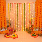 guirlande fleurs artificielles jaunes oranges décoration événement festive indienne lumière led