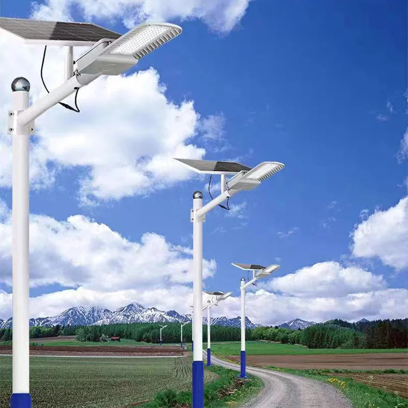 lampes solaires modernes panneaux solaires noirs led blanches autonomes contrôles distants