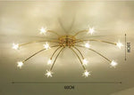 lampe chrome doré moderne étoiles lumineuses transparentes scintillantes led fixations