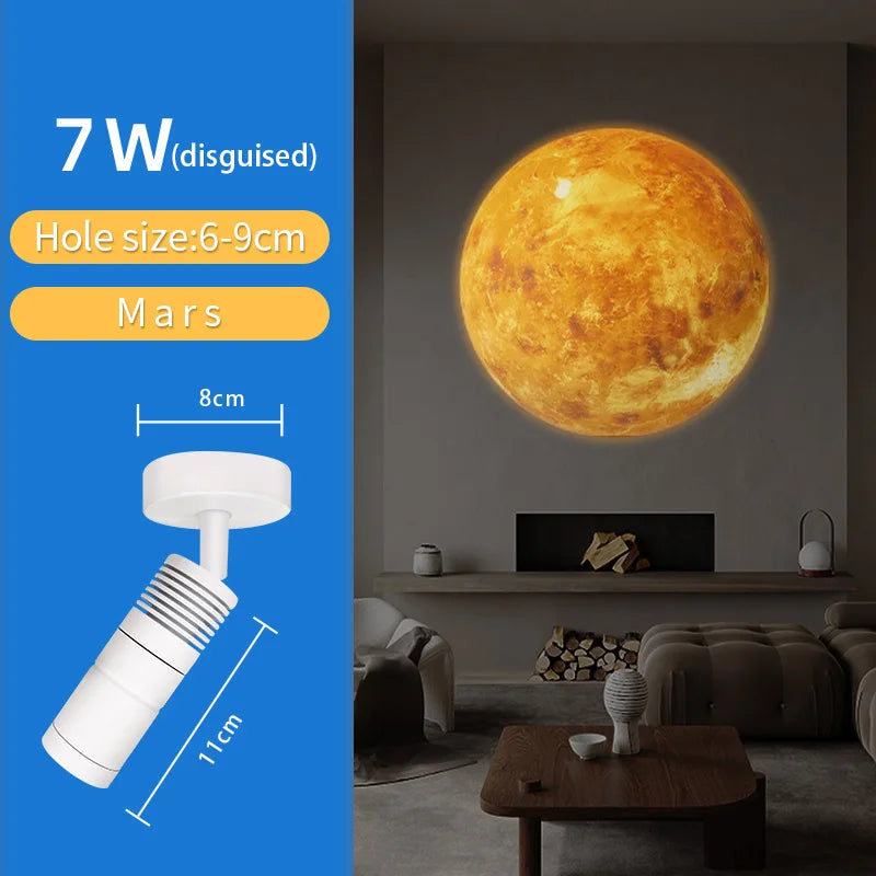 lampe projection lune moderne éclairage blanc gris éclairage intérieur plafonnier led opacité chambre salon
