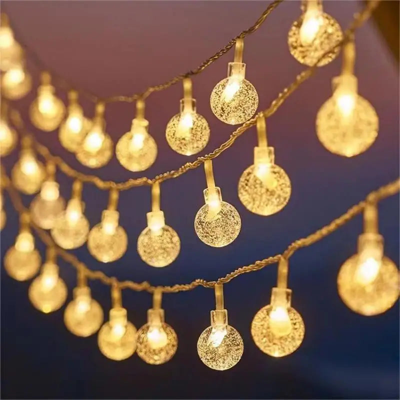 guirlande lumineuse xmas étoiles boules noël blanc chaud clips décoration intérieure extérieure festive led