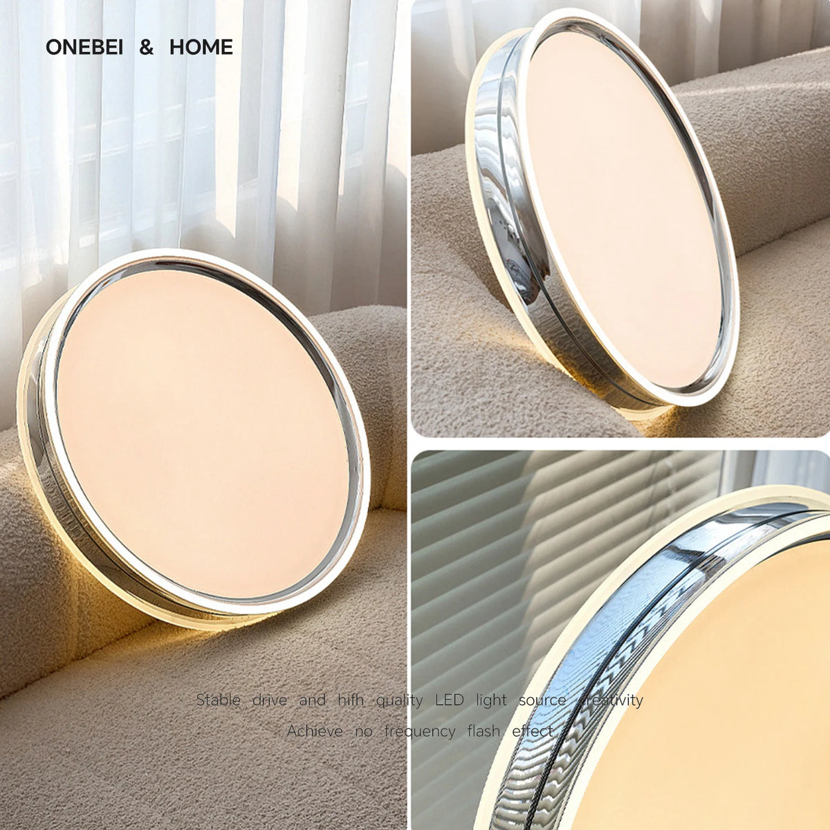 lampe led moderne blanche dorée plafonnier aluminium fermeture métallique acrylique