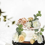 décoration gâteau fleurs roses blanches pêche eucalyptus mariage anniversaire romantique champêtre