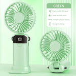 ventilateur portable led rechargeable moderne contrôle tactile noir violet beige