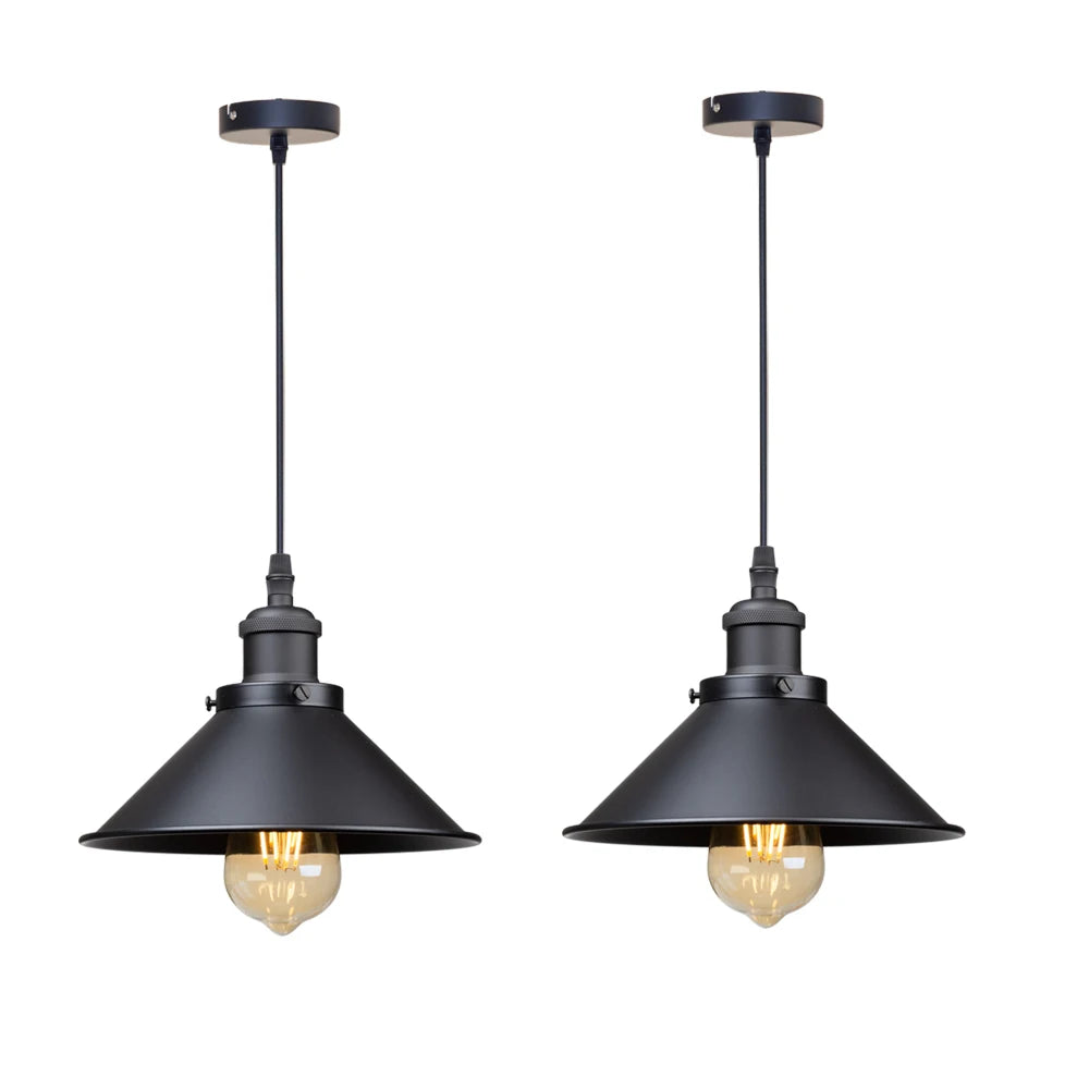 lampe suspendue industrielle conique noire dorée éclairage salon chambre éclairage intérieur E27 adaptable