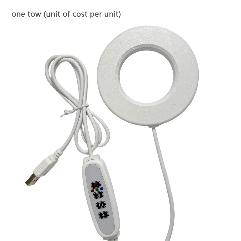 lampe led plante hauteur réglable lumière blanche circulaire moderne câble usb interrupteur