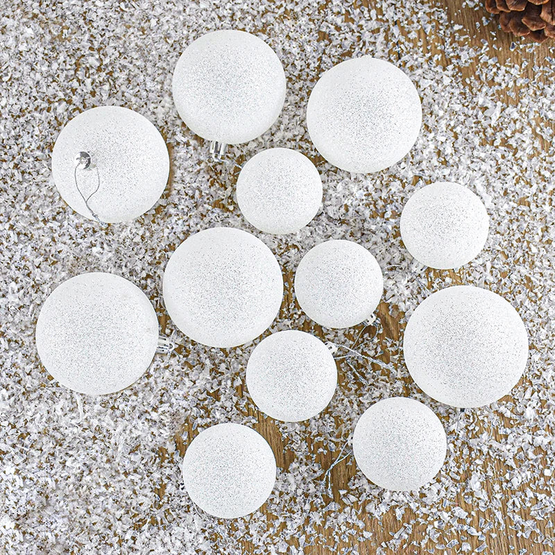 Détail de l'ornement rond blanc pailleté
