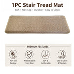 tapis d'escalier moderne antidérapant 15 pièces adhésif beige clair texture tissée polyester