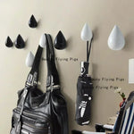 porte sacs mural moderne gouttes pluie vis fixés noir blanc rouge vert