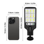 lampe solaire murale détecteur mouvement led noire ip65 moderne télécommande contrôle distant 18+lumières abs