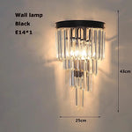 lustre led moderne élégant cristal noir doré transparent salon restaurant